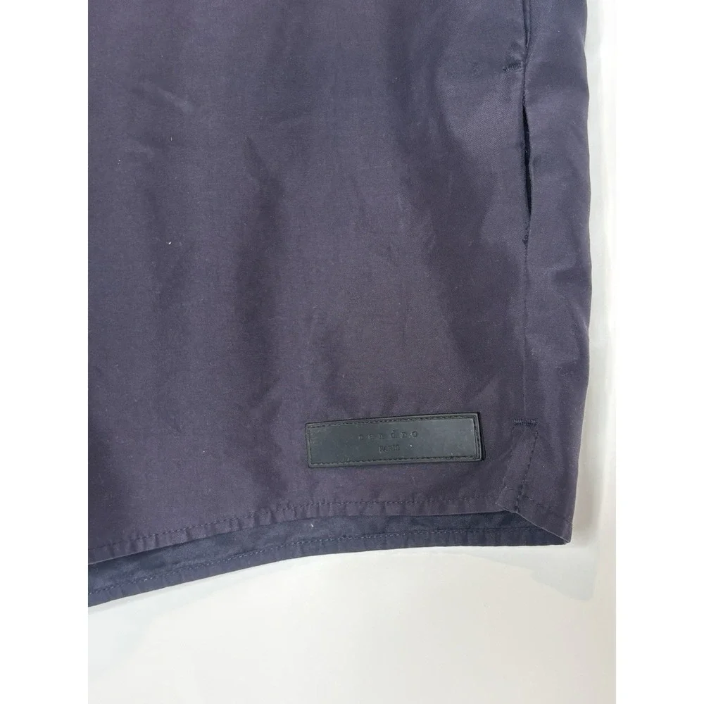 Sandro Men Medium Swim Short Shorts Trunks Navy Blue Drawstring Flawed